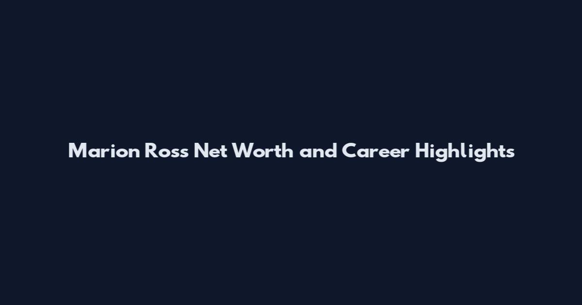 Marion Ross Net Worth and Career Highlights