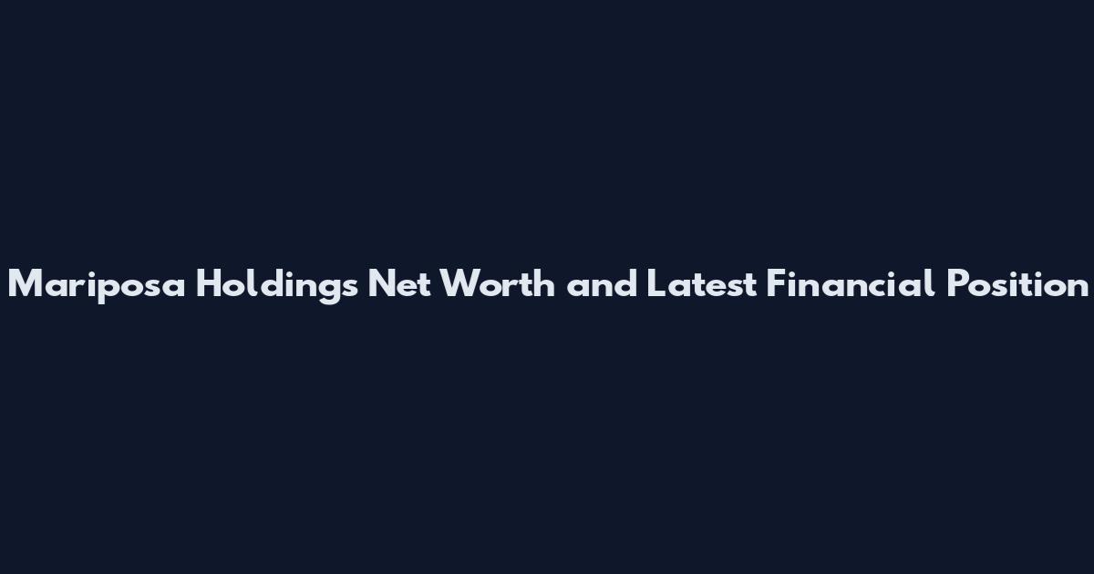 Mariposa Holdings Net Worth and Latest Financial Position