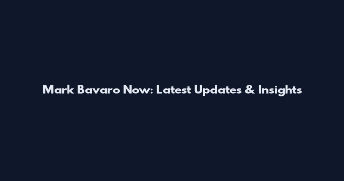 Mark Bavaro Now: Latest Updates & Insights