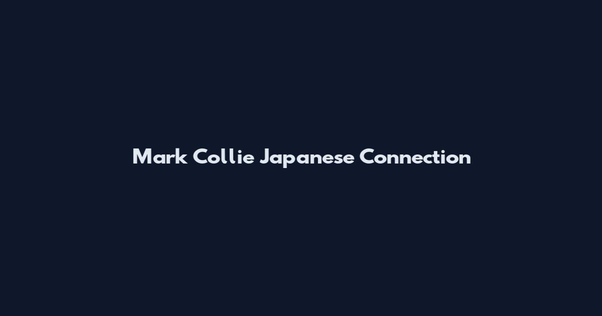 Mark Collie Japanese Connection