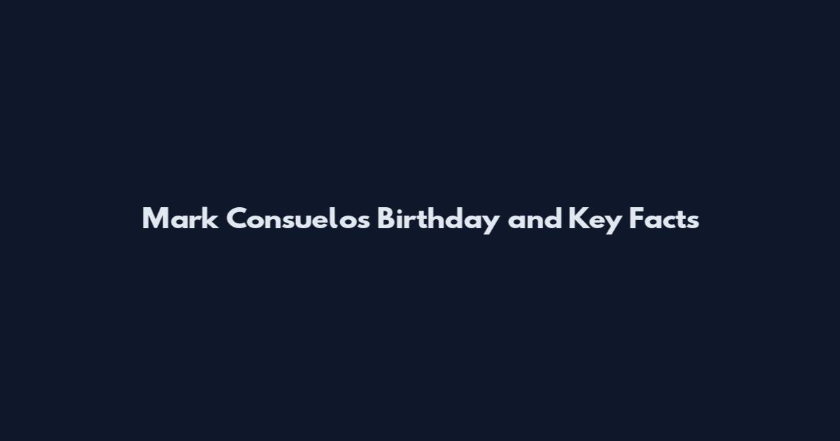 Mark Consuelos Birthday and Key Facts