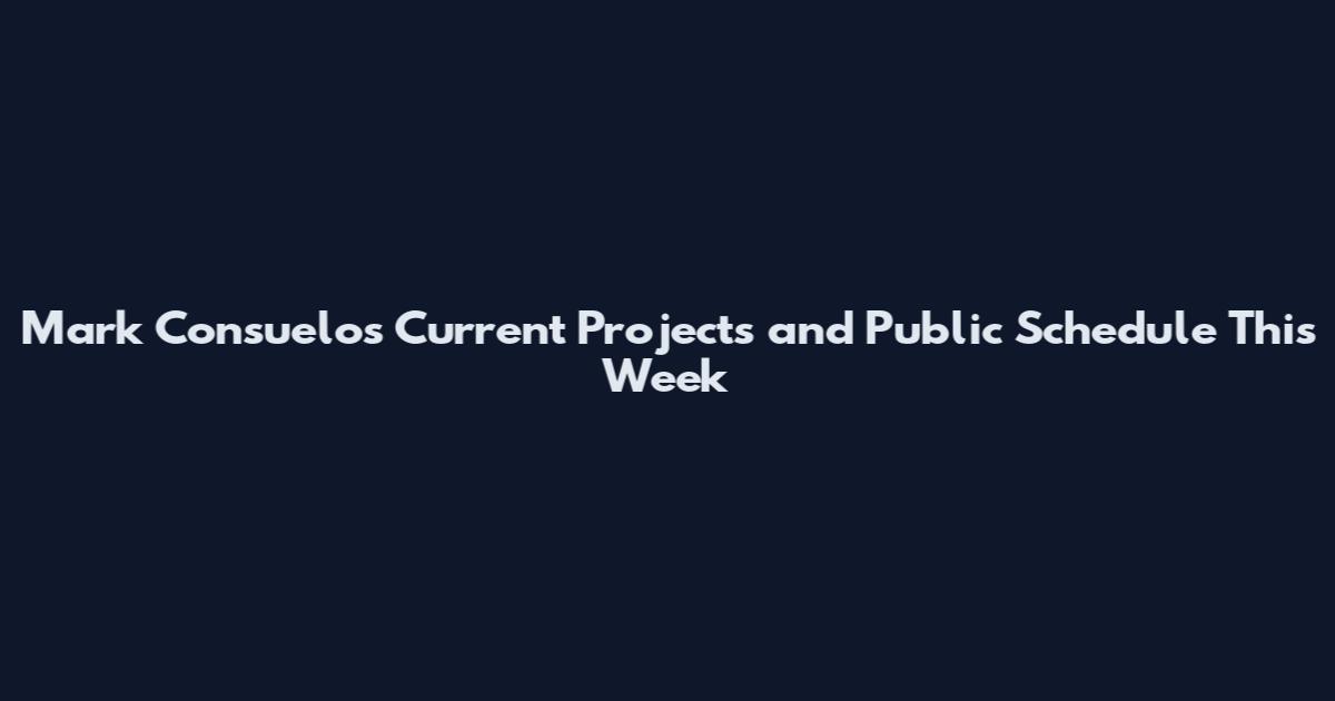 Mark Consuelos Current Projects and Public Schedule This Week