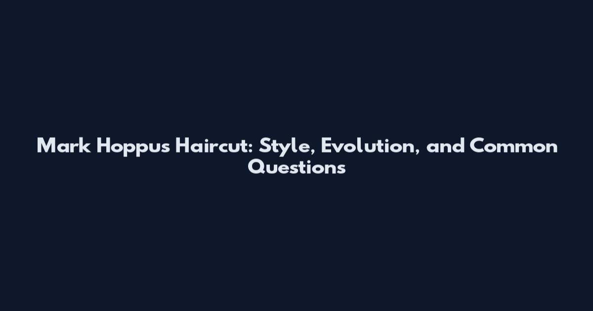 Mark Hoppus Haircut: Style, Evolution, and Common Questions