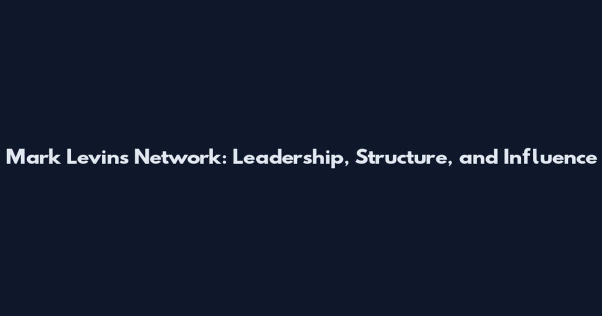 Mark Levin's Network: Leadership, Structure, and Influence