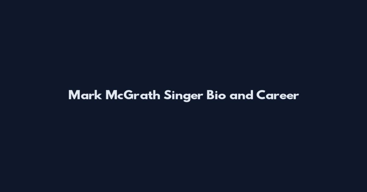 Mark McGrath Singer Bio and Career