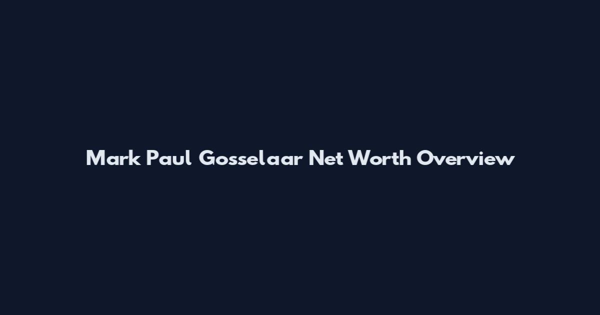 Mark Paul Gosselaar Net Worth Overview
