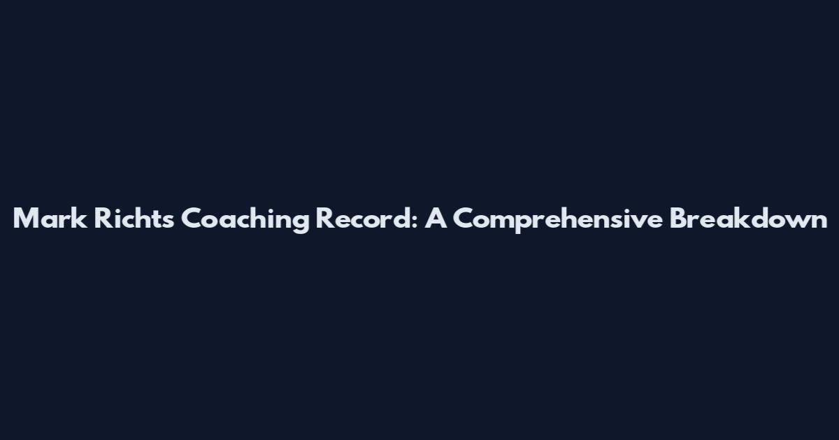 Mark Richt's Coaching Record: A Comprehensive Breakdown