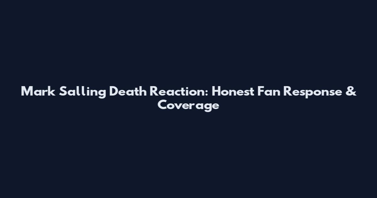 Mark Salling Death Reaction: Honest Fan Response & Coverage