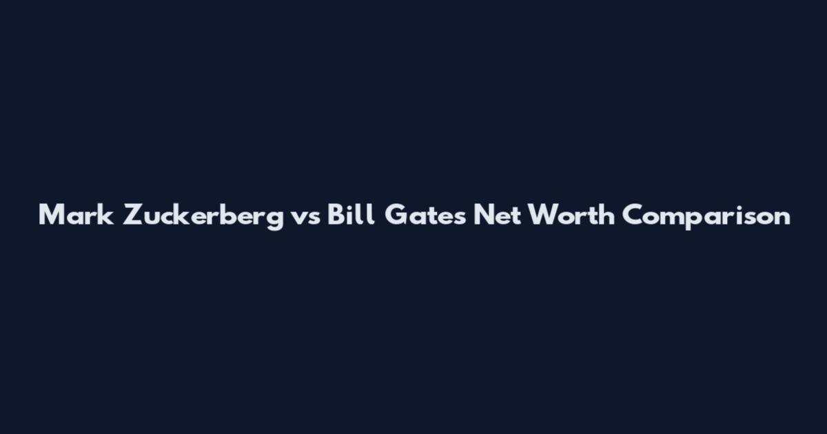 Mark Zuckerberg vs Bill Gates Net Worth Comparison