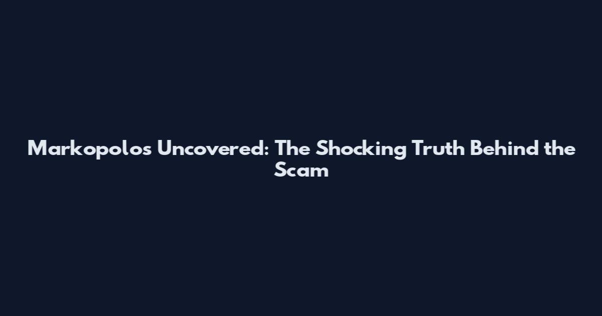 Markopolos Uncovered: The Shocking Truth Behind the Scam