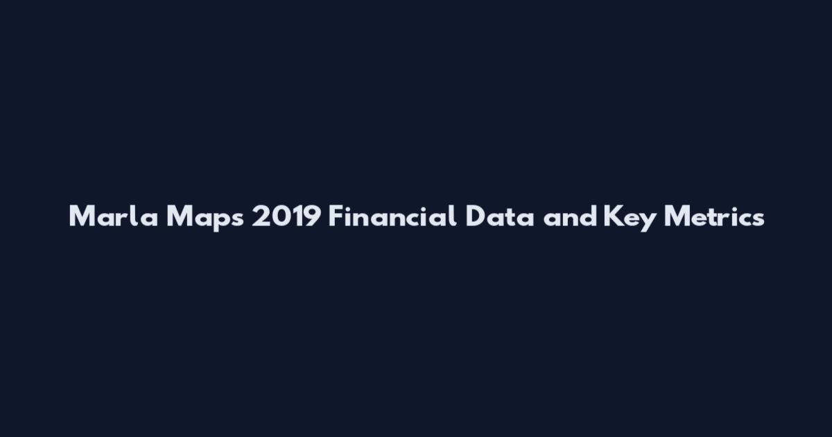 Marla Maps 2019 Financial Data and Key Metrics