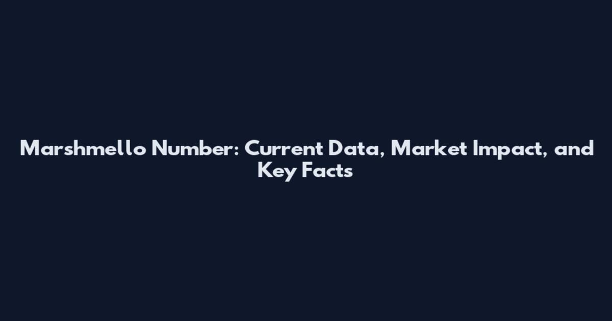 Marshmello Number: Current Data, Market Impact, and Key Facts
