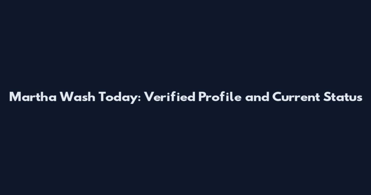 Martha Wash Today: Verified Profile and Current Status