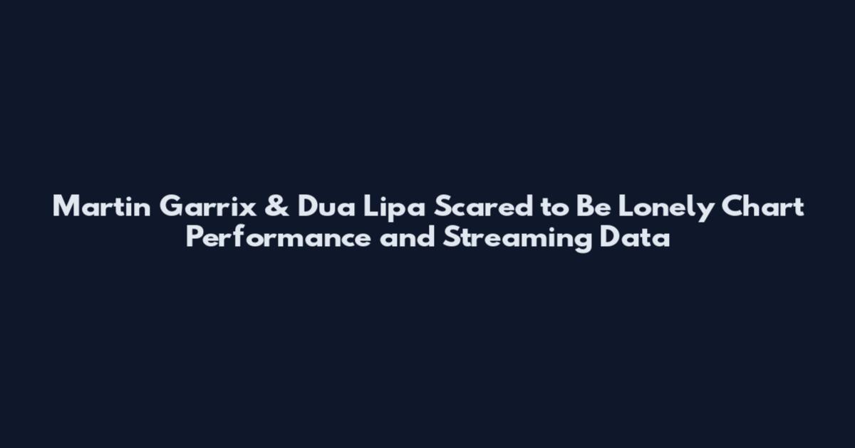 Martin Garrix & Dua Lipa Scared to Be Lonely Chart Performance and Streaming Data