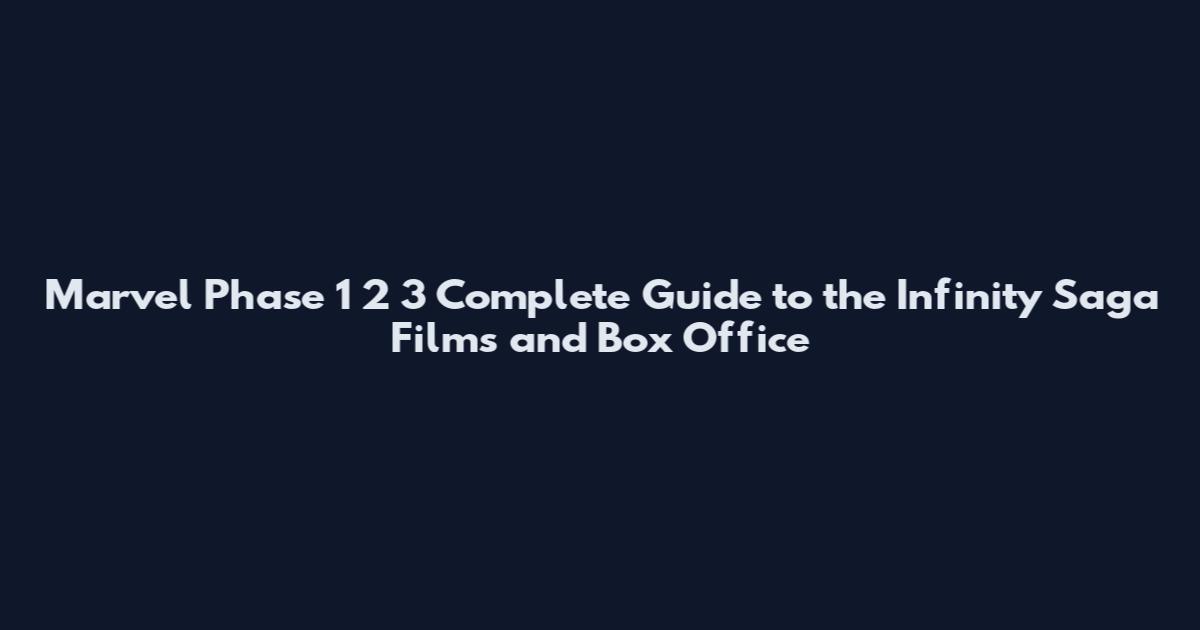 Marvel Phase 1 2 3 Complete Guide to the Infinity Saga Films and Box Office