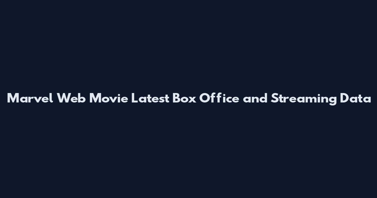 Marvel Web Movie Latest Box Office and Streaming Data