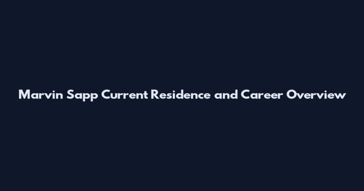 Marvin Sapp Current Residence and Career Overview