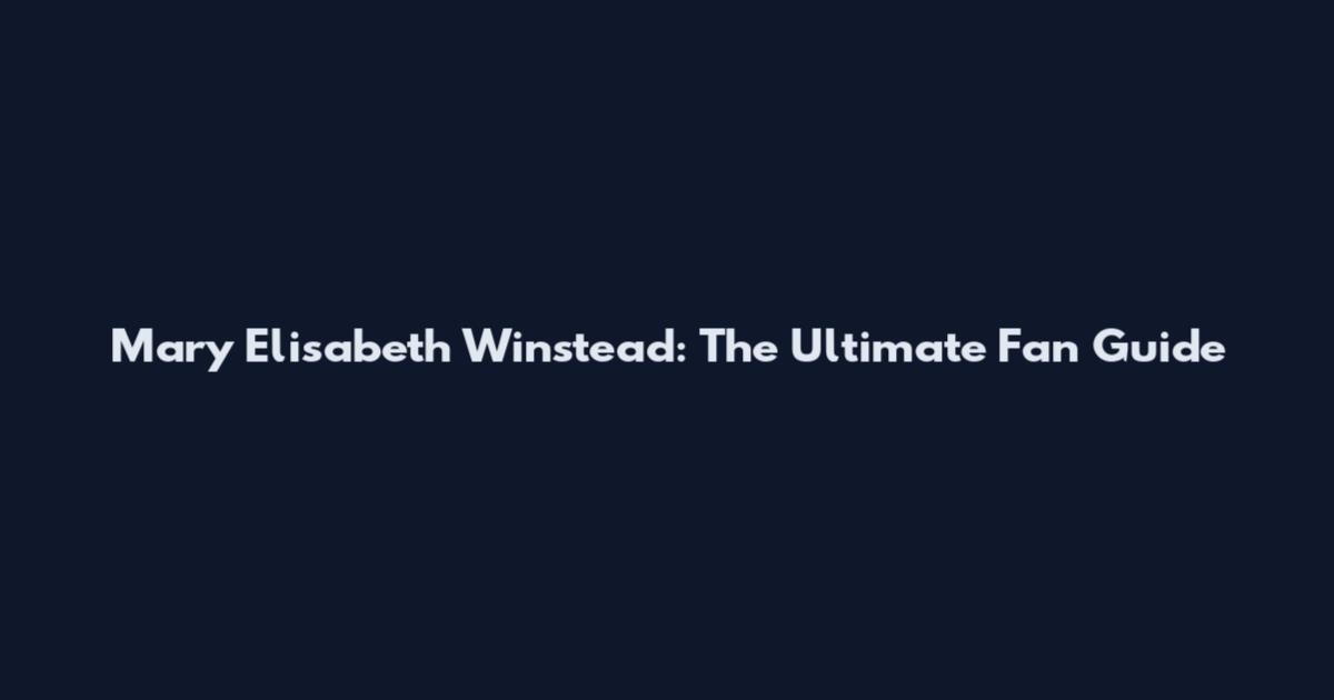 Mary Elisabeth Winstead: The Ultimate Fan Guide