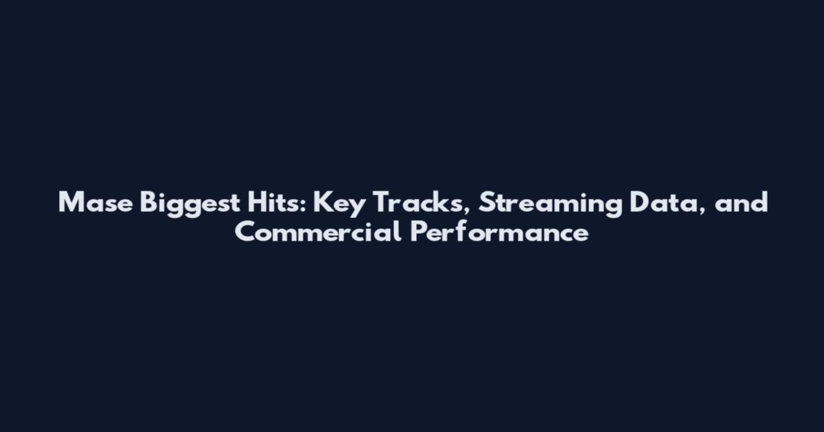 Mase Biggest Hits: Key Tracks, Streaming Data, and Commercial Performance