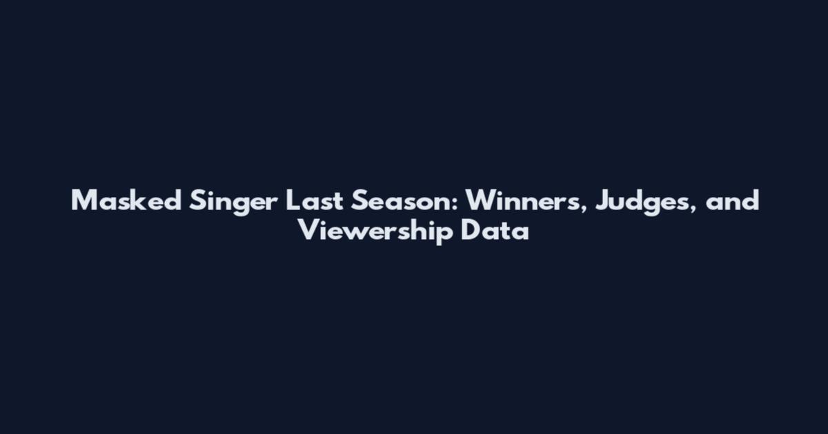 Masked Singer Last Season: Winners, Judges, and Viewership Data