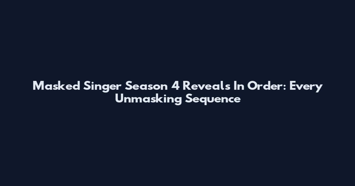 Masked Singer Season 4 Reveals In Order: Every Unmasking Sequence
