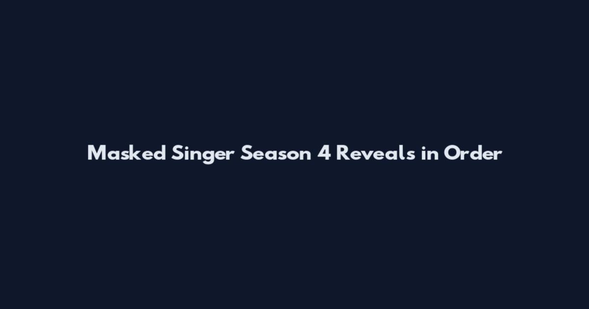 Masked Singer Season 4 Reveals in Order