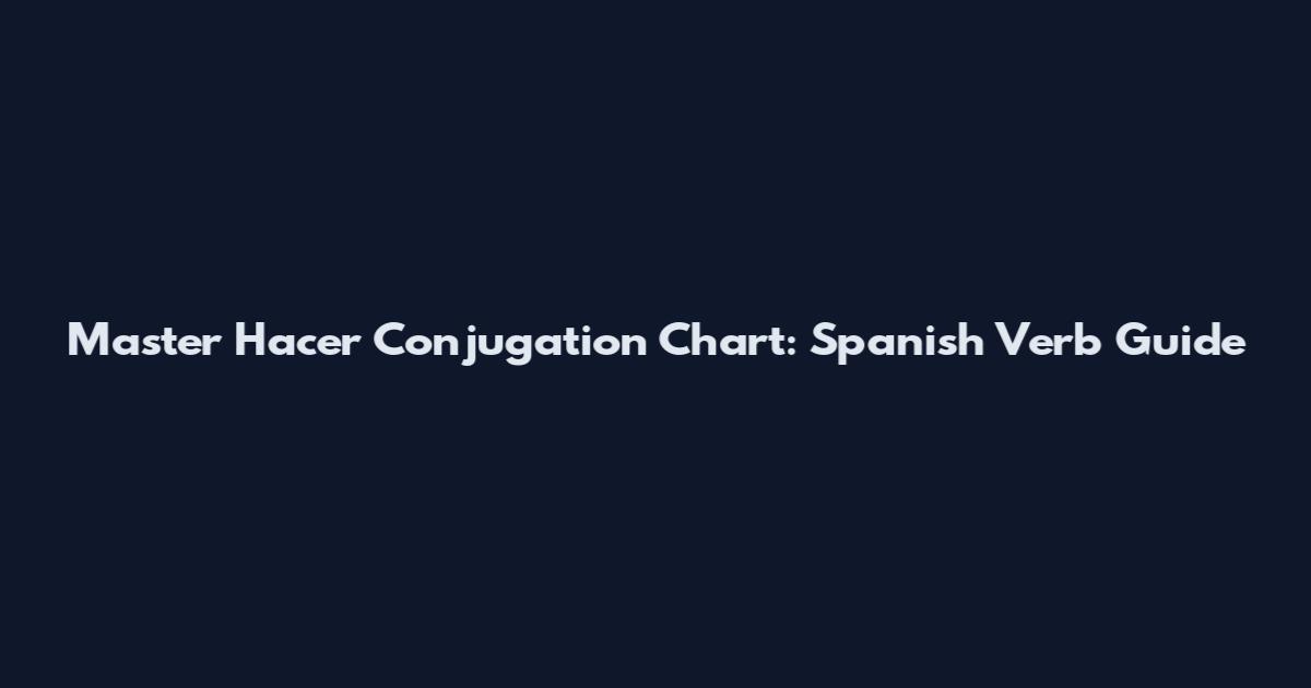 Master Hacer Conjugation Chart: Spanish Verb Guide