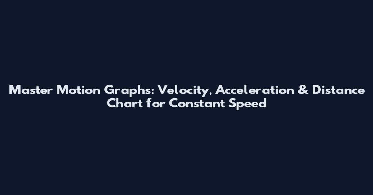 Master Motion Graphs: Velocity, Acceleration & Distance Chart for Constant Speed