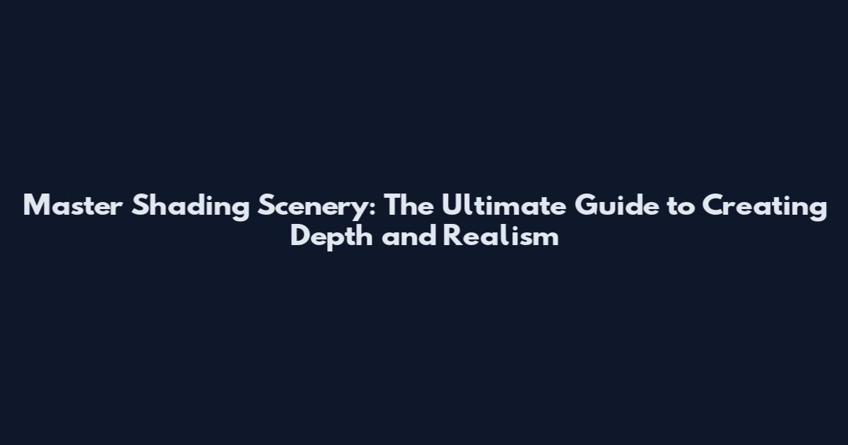Master Shading Scenery: The Ultimate Guide to Creating Depth and Realism