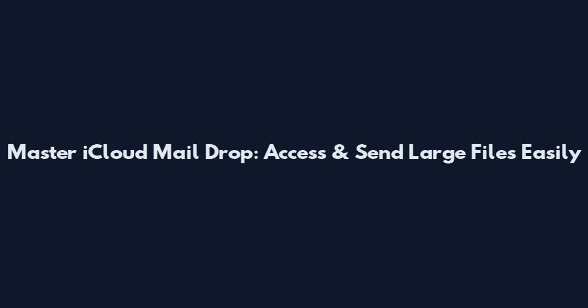Master iCloud Mail Drop: Access & Send Large Files Easily