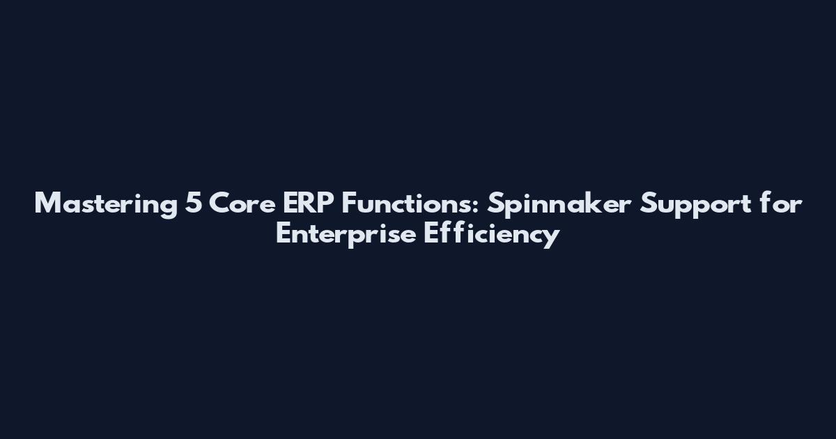 Mastering 5 Core ERP Functions: Spinnaker Support for Enterprise Efficiency