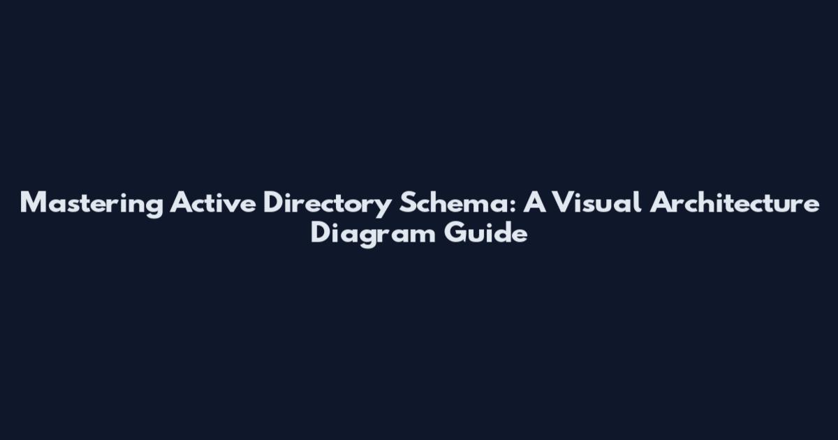 Mastering Active Directory Schema: A Visual Architecture Diagram Guide