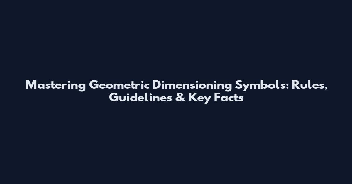 Mastering Geometric Dimensioning Symbols: Rules, Guidelines & Key Facts
