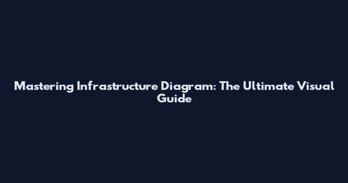 Mastering Infrastructure Diagram: The Ultimate Visual Guide