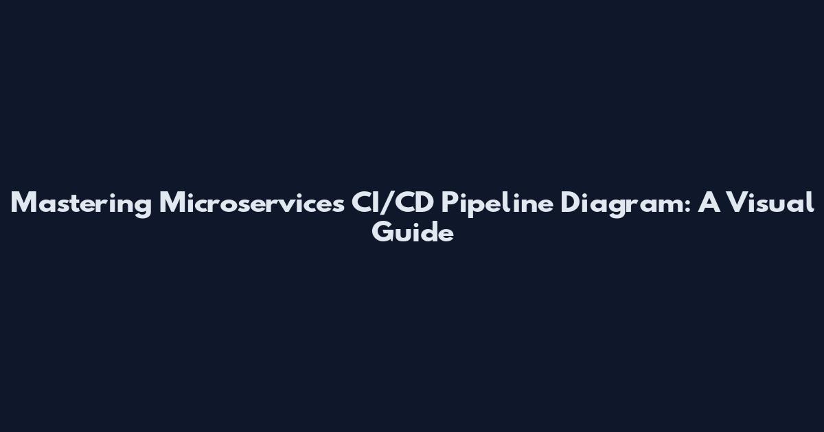 Mastering Microservices CI/CD Pipeline Diagram: A Visual Guide