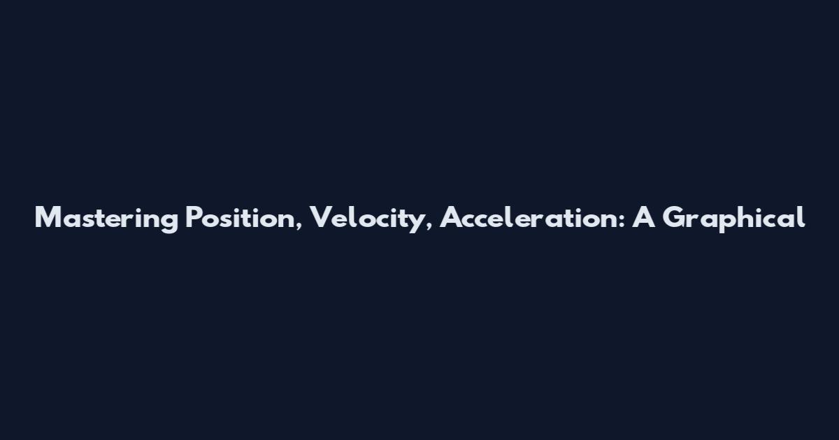 Mastering Position, Velocity, Acceleration: A Graphical