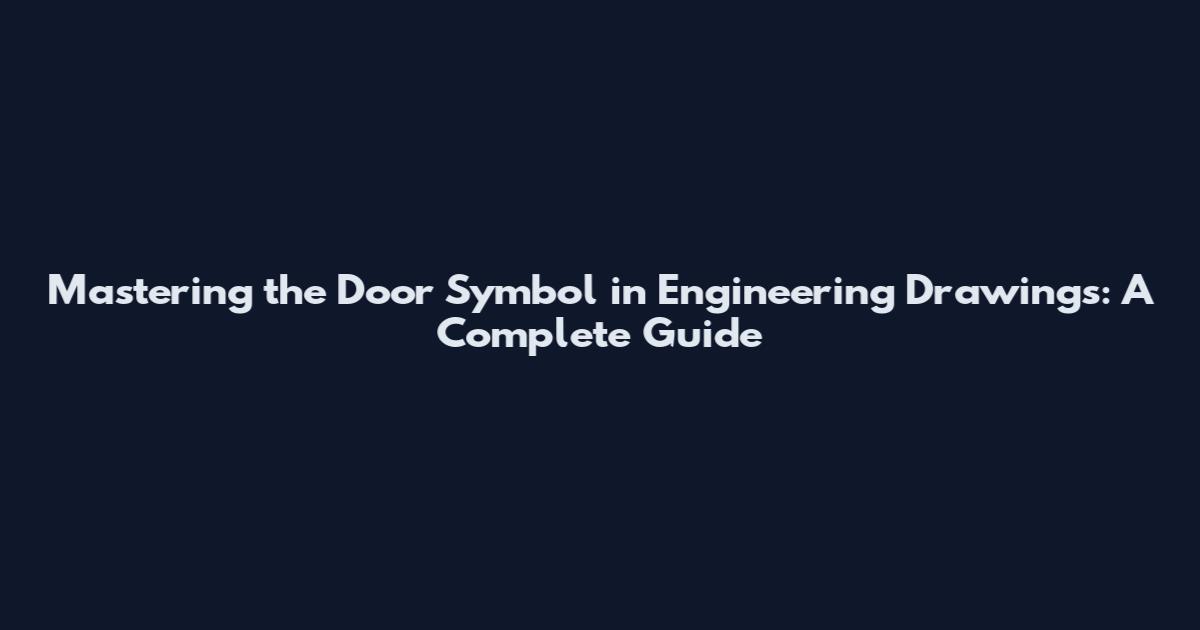 Mastering the Door Symbol in Engineering Drawings: A Complete Guide