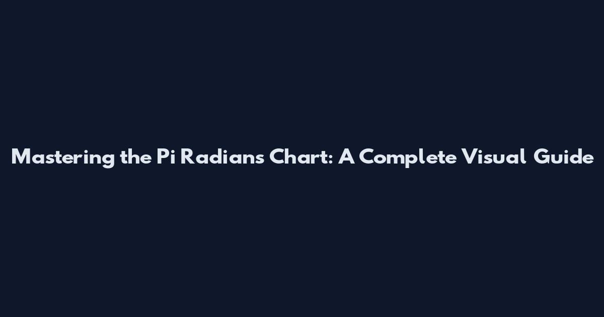 Mastering the Pi Radians Chart: A Complete Visual Guide