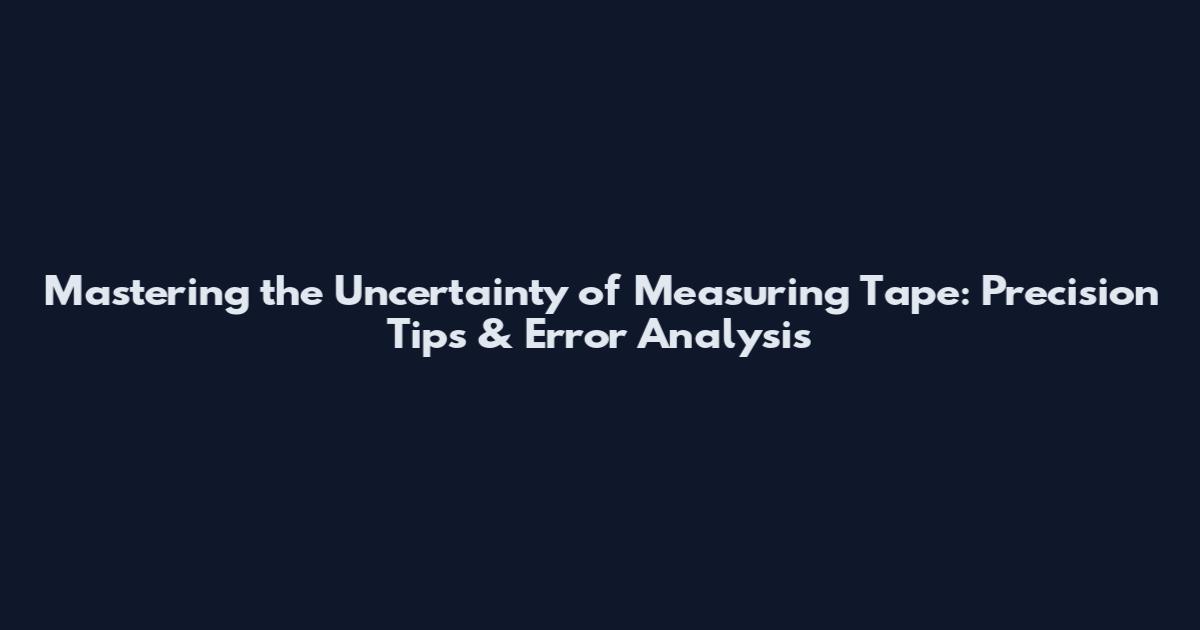 Mastering the Uncertainty of Measuring Tape: Precision Tips & Error Analysis