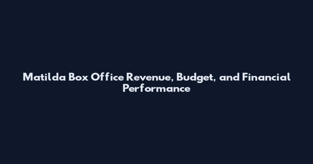 Matilda Box Office Revenue, Budget, and Financial Performance