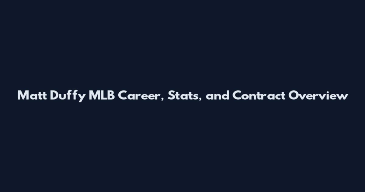 Matt Duffy MLB Career, Stats, and Contract Overview