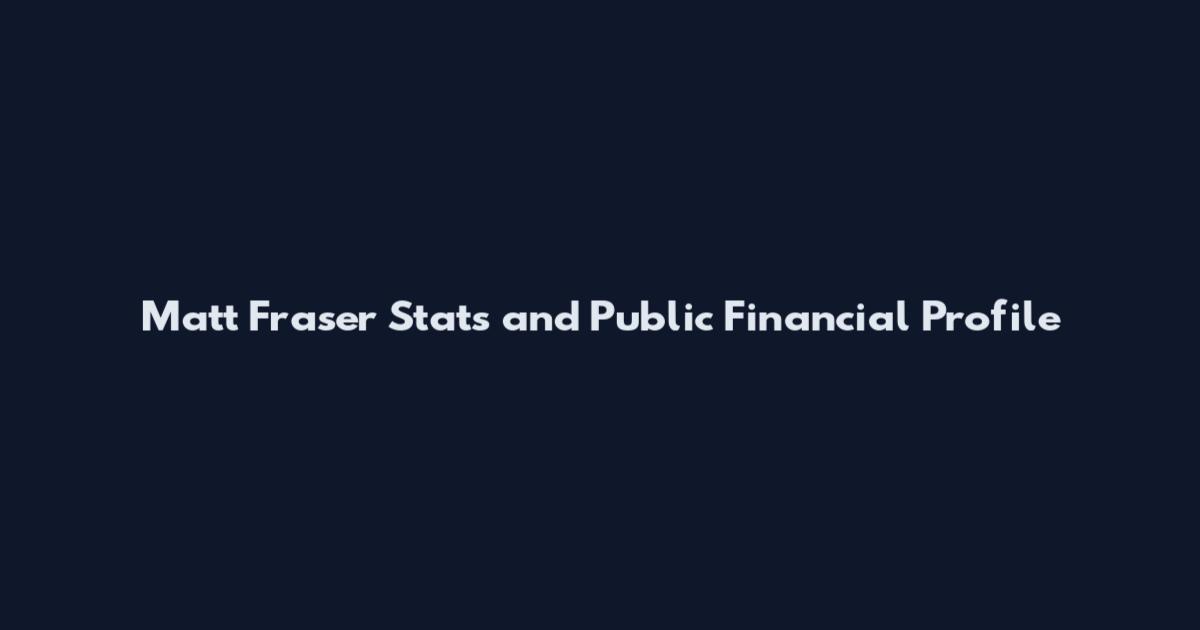 Matt Fraser Stats and Public Financial Profile