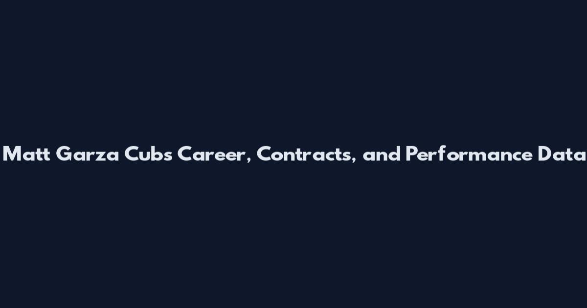Matt Garza Cubs Career, Contracts, and Performance Data