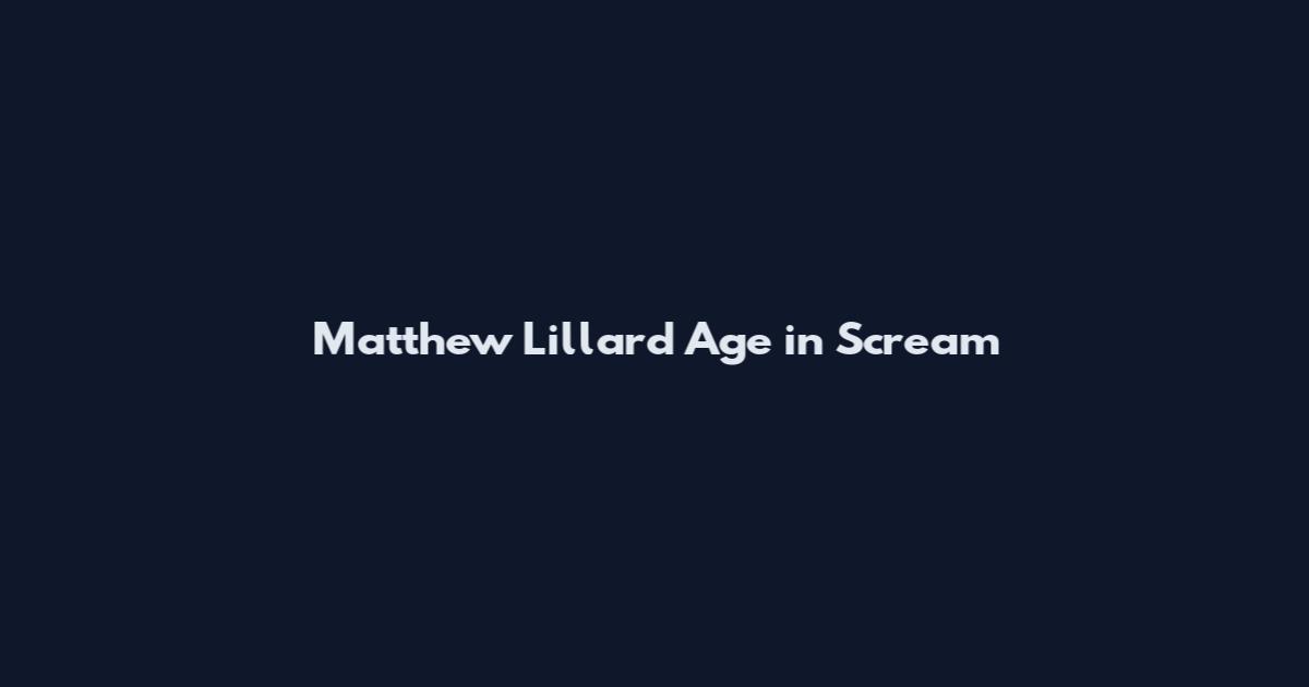 Matthew Lillard Age in Scream
