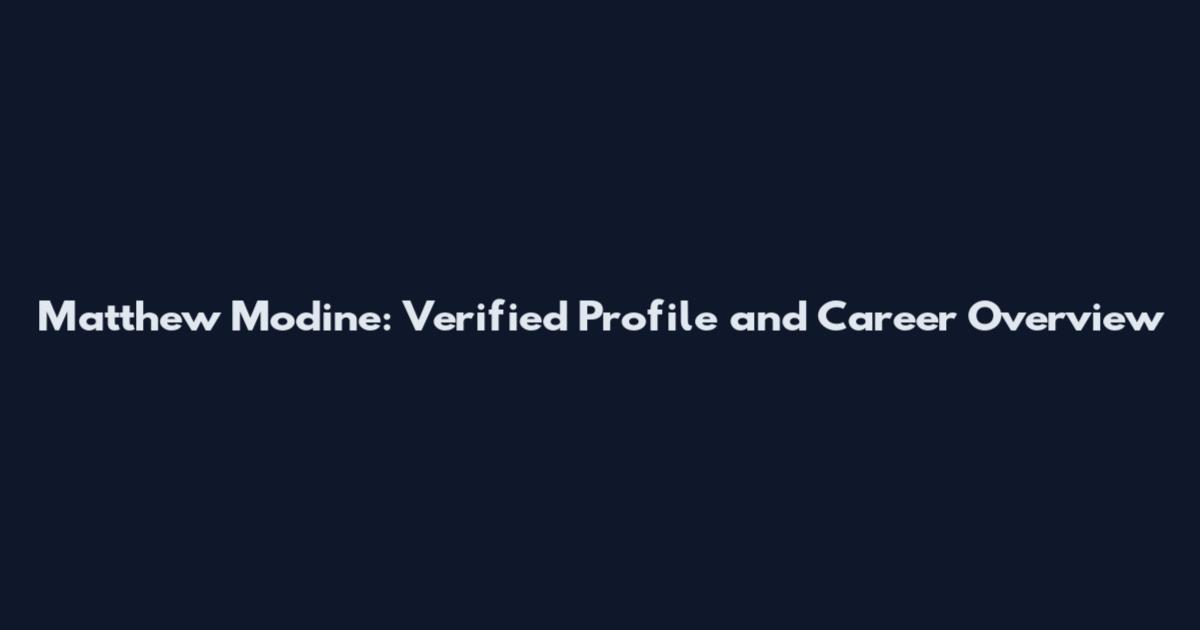 Matthew Modine: Verified Profile and Career Overview