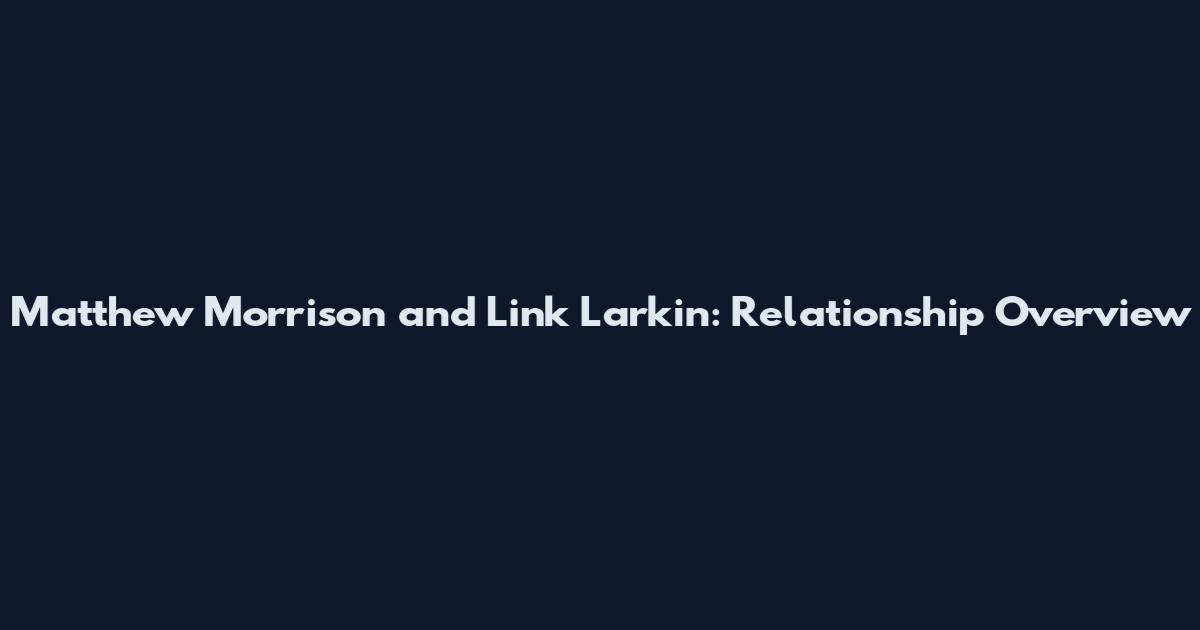 Matthew Morrison and Link Larkin: Relationship Overview