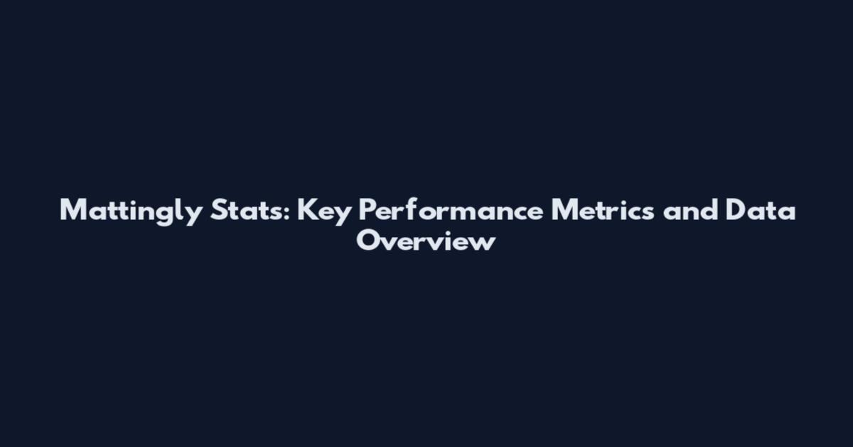 Mattingly Stats: Key Performance Metrics and Data Overview