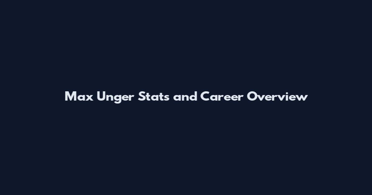 Max Unger Stats and Career Overview