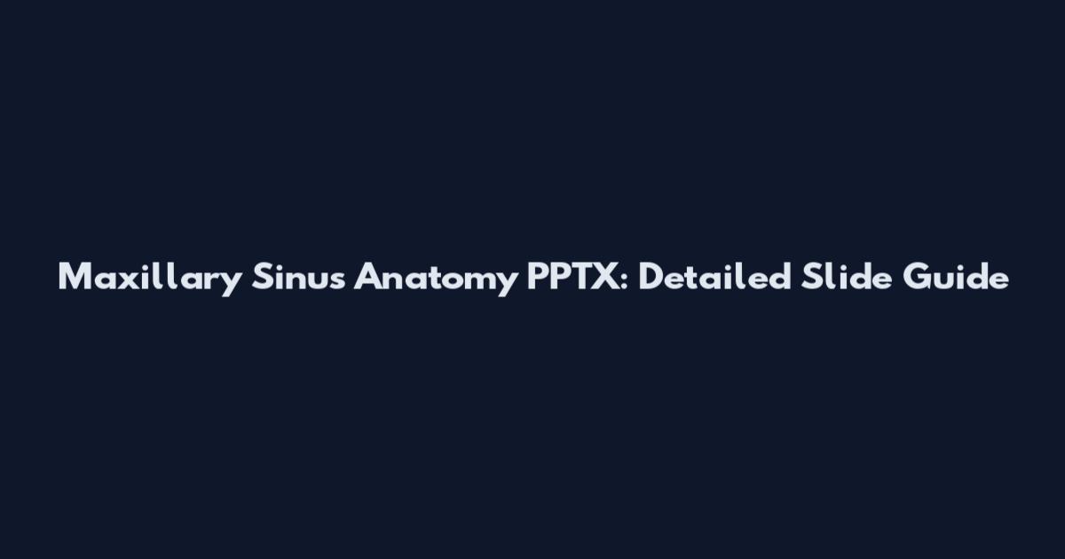 Maxillary Sinus Anatomy PPTX: Detailed Slide Guide