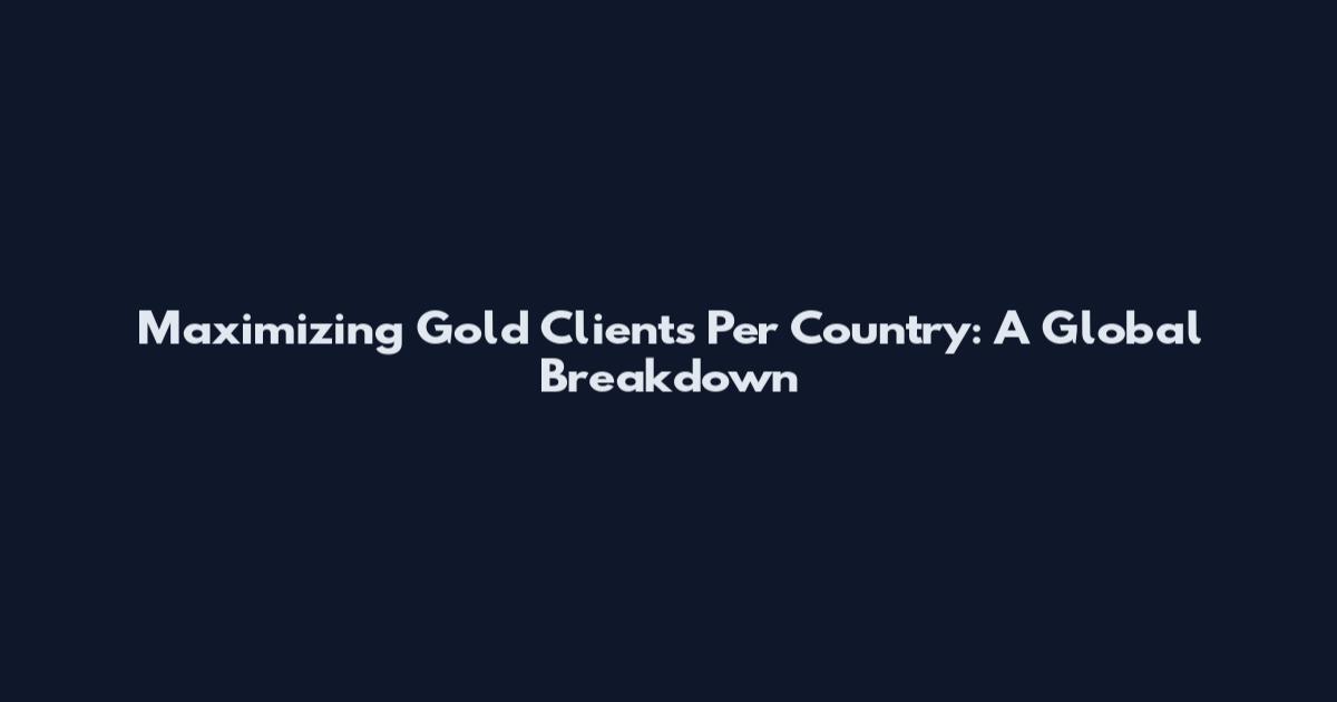 Maximizing Gold Clients Per Country: A Global Breakdown